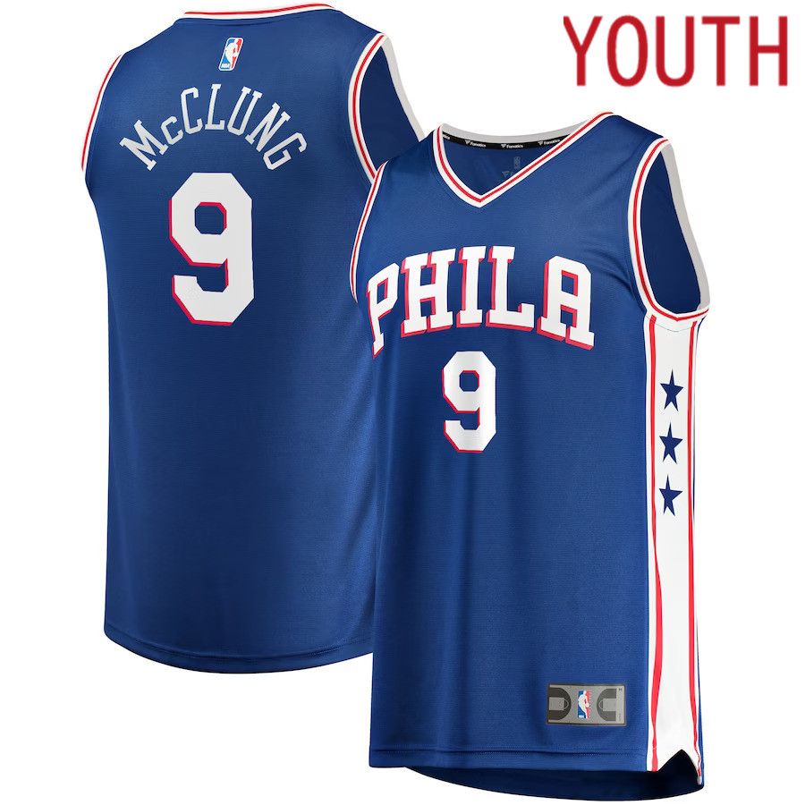 Youth Philadelphia 76ers 9 Mac McClung Fanatics Branded Royal Fast Break Player NBA Jersey